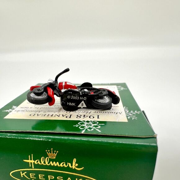 Hallmark 1948 Panhead Miniature Harley Davidson Motorcycles 2003 Ornament - Picture 6 of 10